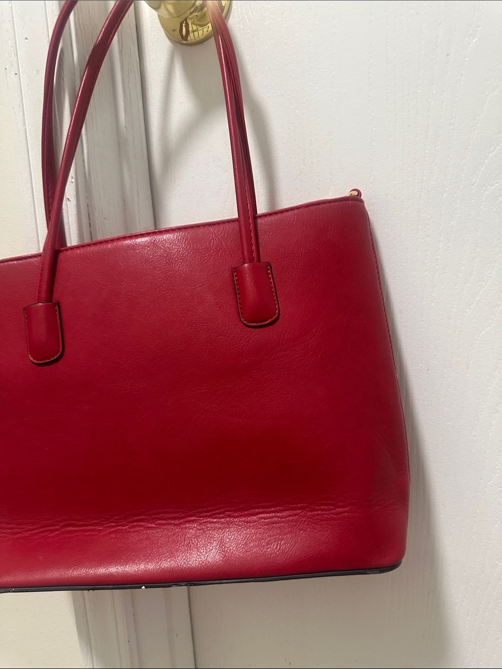 Red Leather Tote Bag - original price was hundred dollars